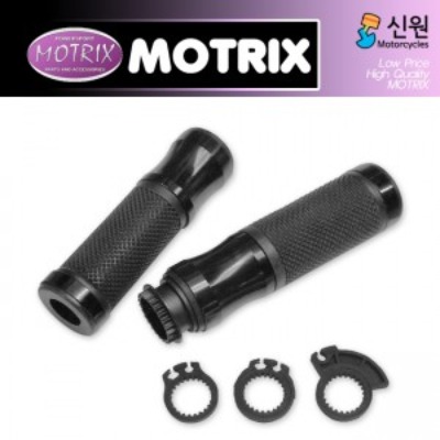 MOTRIX 모트릭스 7/8인치(22mm) 알루미늄고무그립(블랙) 좌/우 세트 악셀파이프포함 42-16802-1