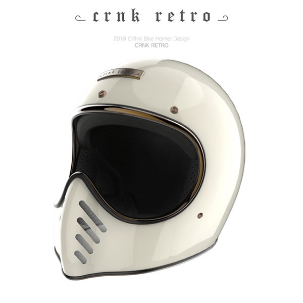 CRNK RETRO2 풀페이스 화이트 크랭크 클래식 오토바이