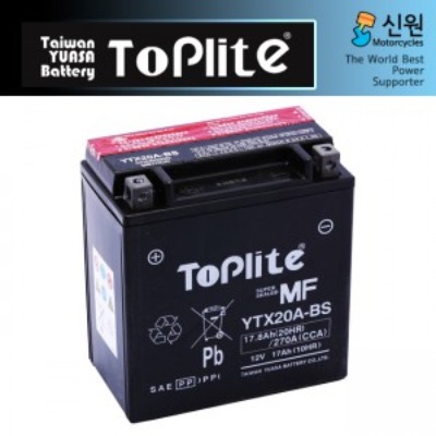 TOPLITE 톱라이트 대만 유아사 밧데리(배터리) YTX20A-BS(TOPLITE)