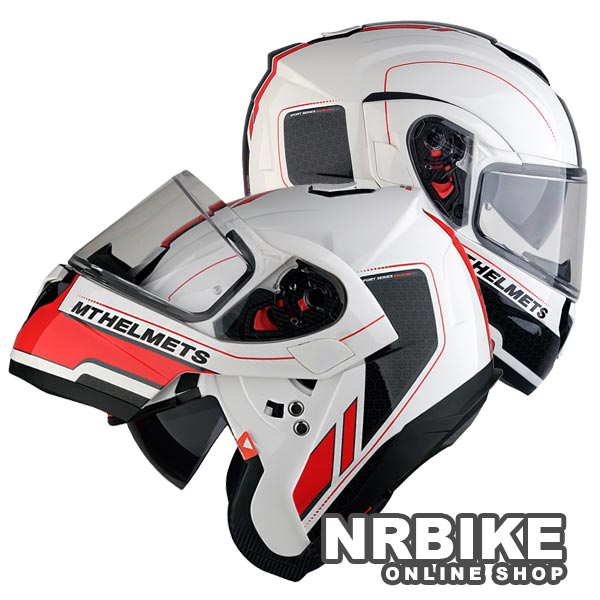 MT 아톰 오토바이 바이크 시스템 헬멧 화이트/블랙