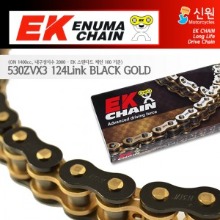 Enuma Chain EK체인 530 Narrow Quadra-X-Ring 체인 530ZVX3-124L-블랙골드