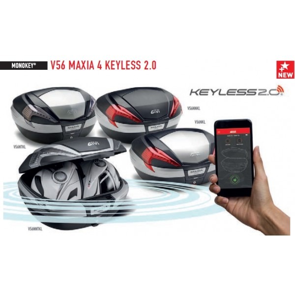 GIVI 탑박스 Keyless V56-NNKL / V56-NNTKL (56리터 맥시아 4) - 휴대폰 개폐방식